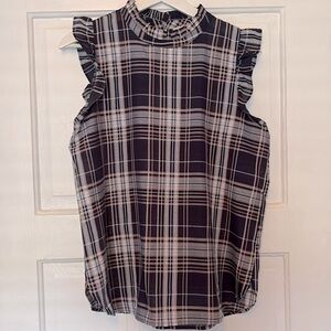 Loft plaid sleeveless top